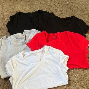 No Boundaries Women's Short Sleeve Tees - Black, Gray, Red, White